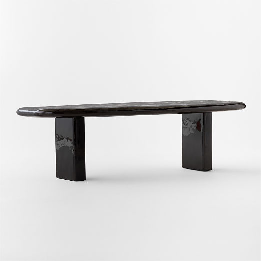 Amalie 103" Rectangular Black Resin Dining Table