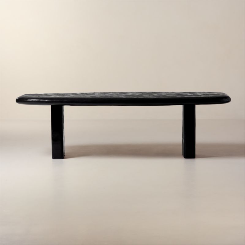 Amalie 103" Rectangular Black Resin Dining Table - image 0 of 7