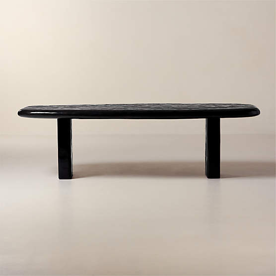 Amalie 103" Rectangular Black Resin Dining Table