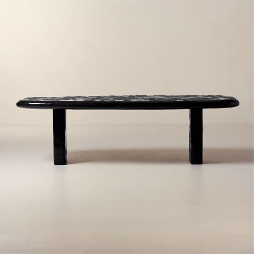 Amalie 103" Rectangular Black Resin Dining Table