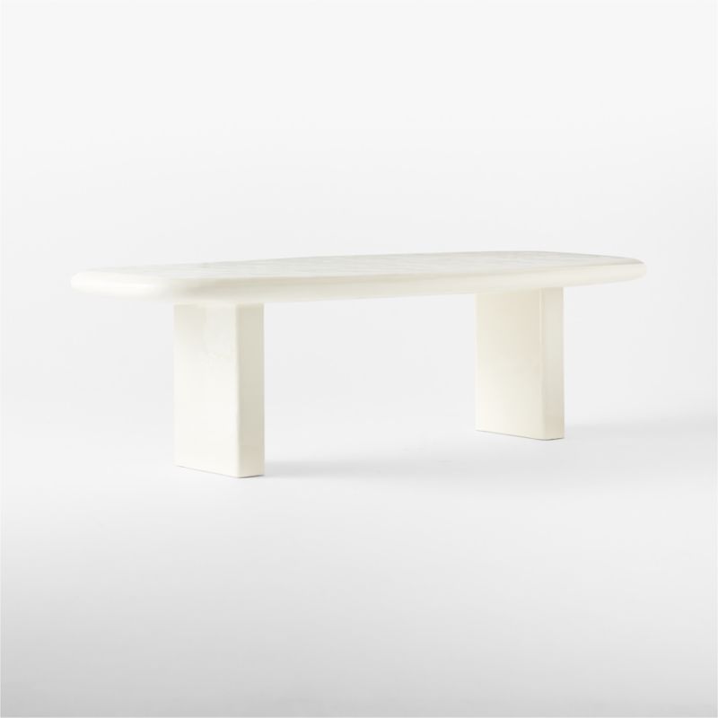 Amalie 103" Rectangular White Resin Dining Table - image 6 of 11