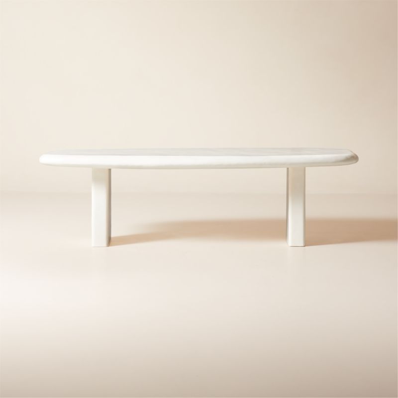 Amalie 103" Rectangular White Resin Dining Table - image 0 of 11