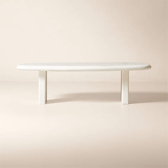 Amalie 103" Rectangular White Resin Dining Table