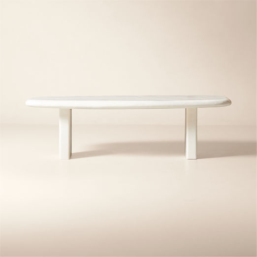 Amalie 103" Rectangular White Resin Dining Table