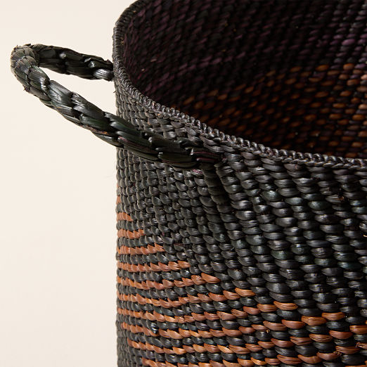 Amara Handwoven Black and Brown Storage Basket Medium