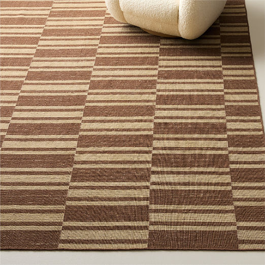 Amaro Handloomed Brown Wool Area Rug 5'X8'