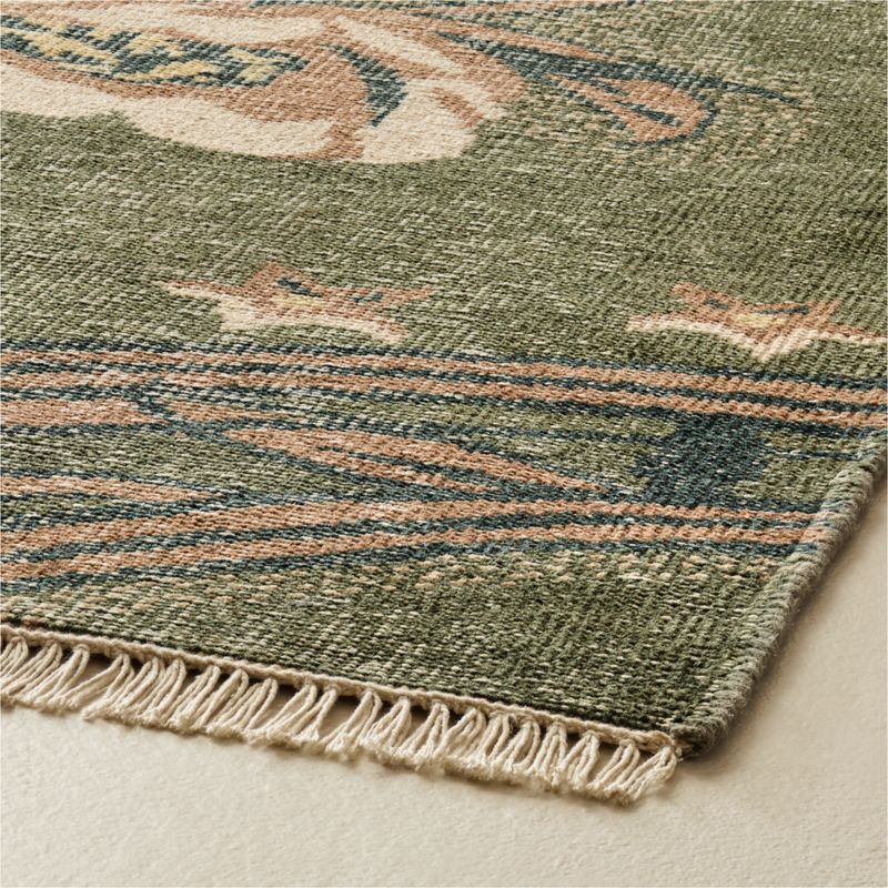 Ardito Hand-Knotted Green New Zealand Wool Area Rug 10'X14' - image 2 of 6