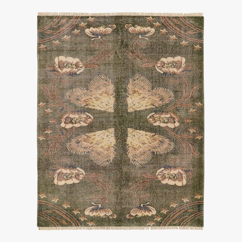 Ardito Hand-Knotted Green New Zealand Wool Area Rug 10'X14' - image 0 of 6