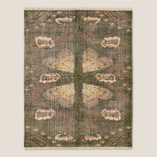 Ardito Hand-Knotted Green New Zealand Wool Area Rug 9'X12'