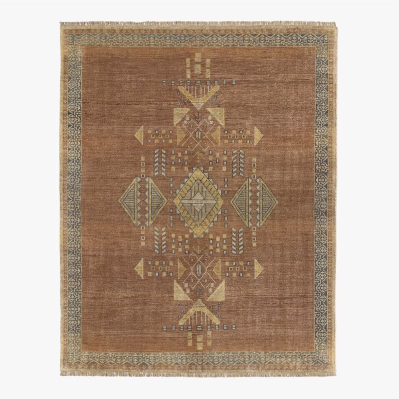 Aronne Hand-Knotted Mauve New Zealand Wool Area Rug 5'X8' - image 0 of 7