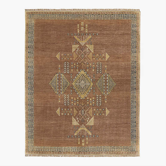 Aronne Hand-Knotted Mauve New Zealand Wool Area Rug 6'X9'