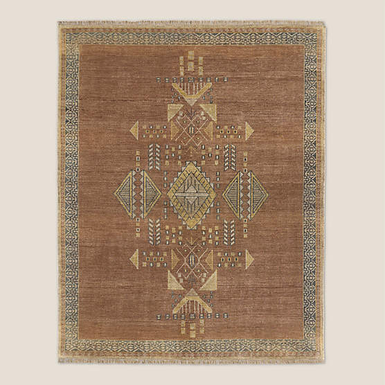 Aronne Hand-Knotted Mauve New Zealand Wool Area Rug 8'X10'