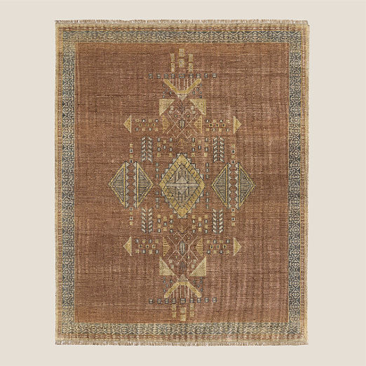 Aronne Hand-Knotted Mauve New Zealand Wool Area Rug 5'X8'