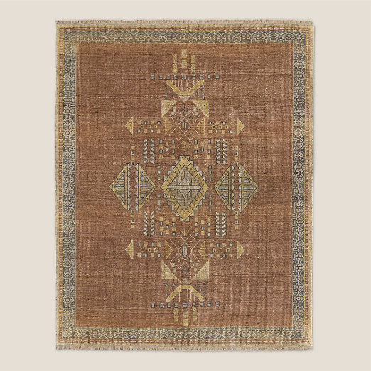 Aronne Hand-Knotted Mauve New Zealand Wool Area Rug