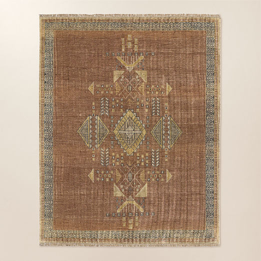 Aronne Hand-Knotted Mauve New Zealand Wool Area Rug