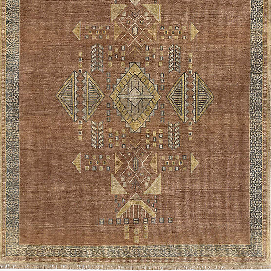 Aronne Hand-Knotted Mauve New Zealand Wool Rug Swatch 12"X12"