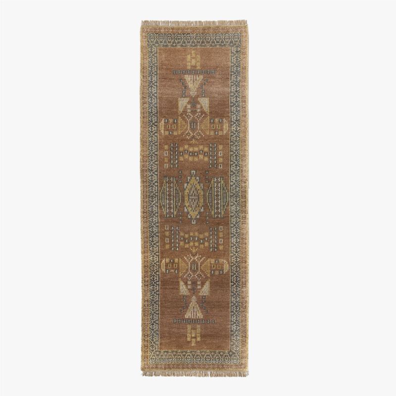 Aronne Hand-Knotted Mauve New Zealand Wool Runner Rug 2.5'X8' - image 0 of 3