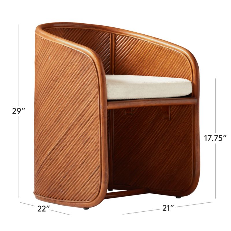 Dimension diagram for Amato Rattan Dining Armchair