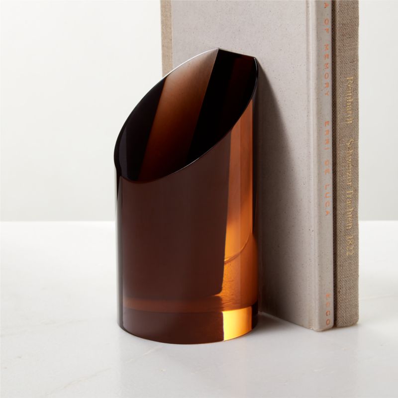 Dark Amber Acrylic Bookend - image 2 of 4