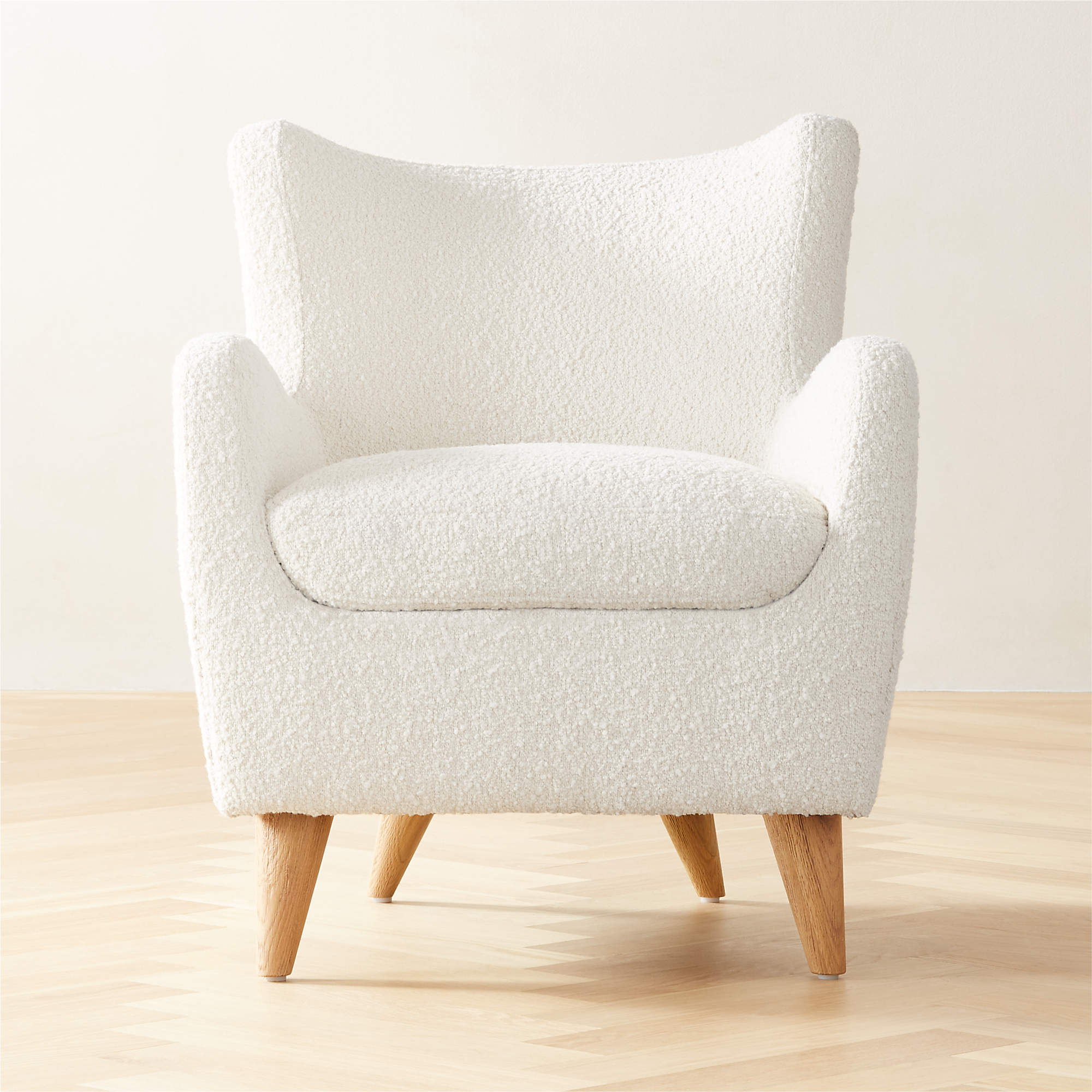 Amber Cream Boucle Modern Accent Chair Reviews CB2 Canada   Amber Cream Boucle Accent Chair 