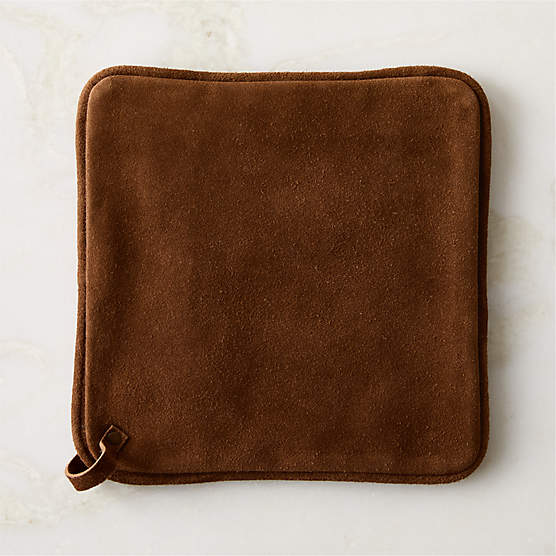 Ambra Brown Suede Pot Holder