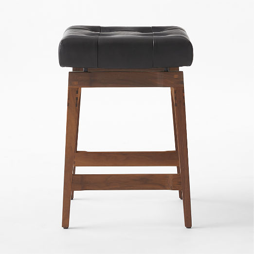 Briosco Black Leather Counter Stool by Gianfranco Frattini