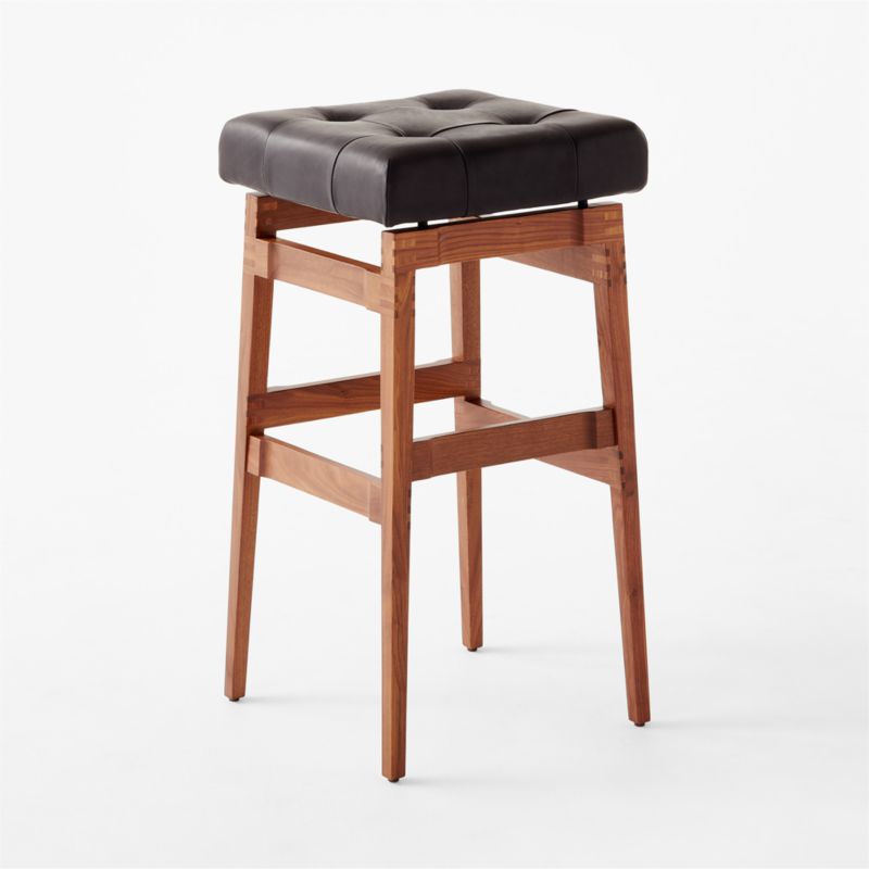 Briosco Black Leather Bar Stool by Gianfranco Frattini - image 4 of 7