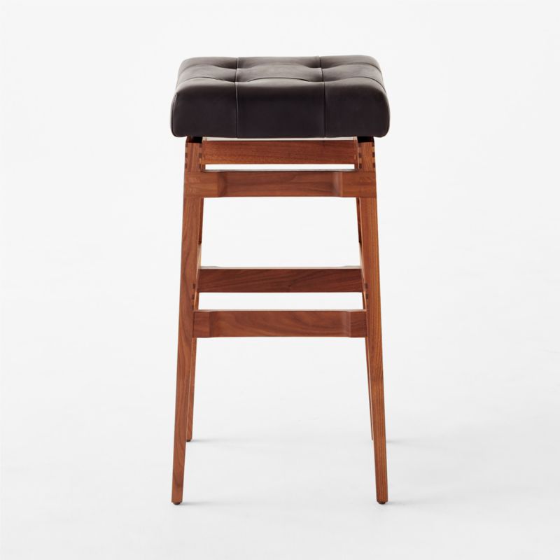 Briosco Black Leather Bar Stool by Gianfranco Frattini - image 5 of 7