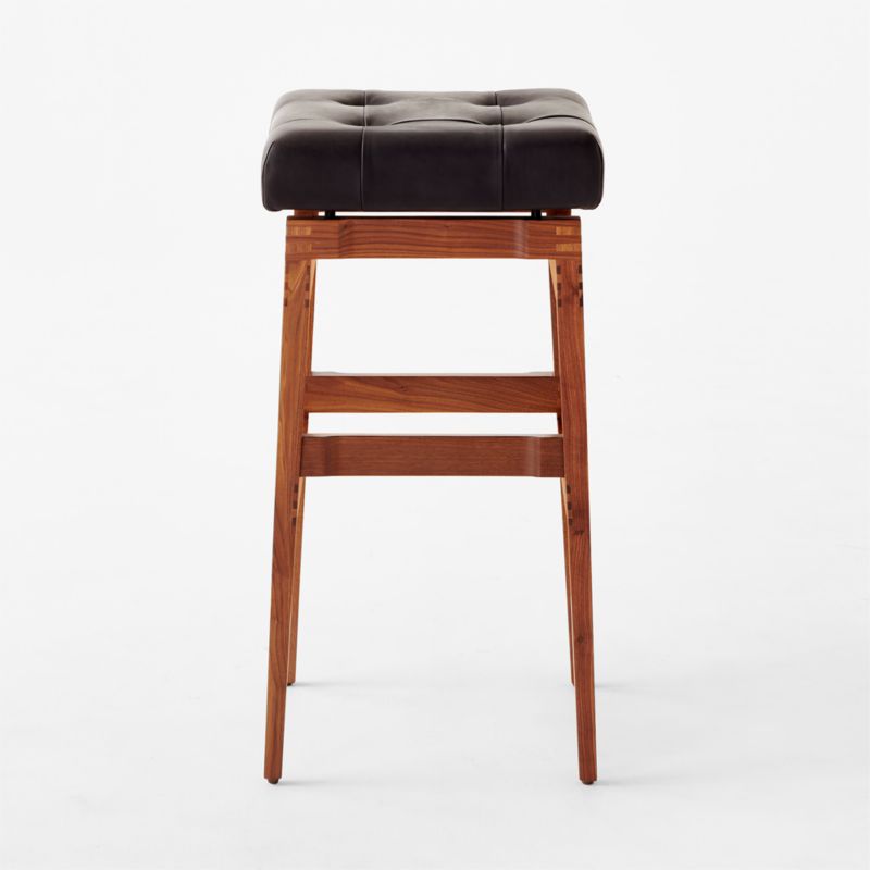 Briosco Black Leather Bar Stool by Gianfranco Frattini - image 3 of 7