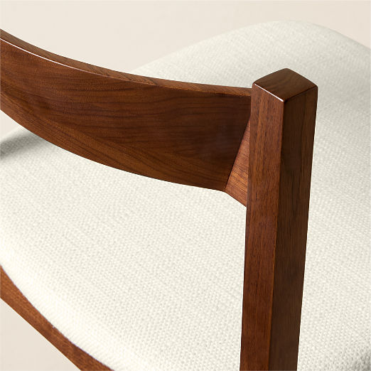 Ambrogio Walnut Wood and White Upholstered Dining Chair by Gianfranco Frattini
