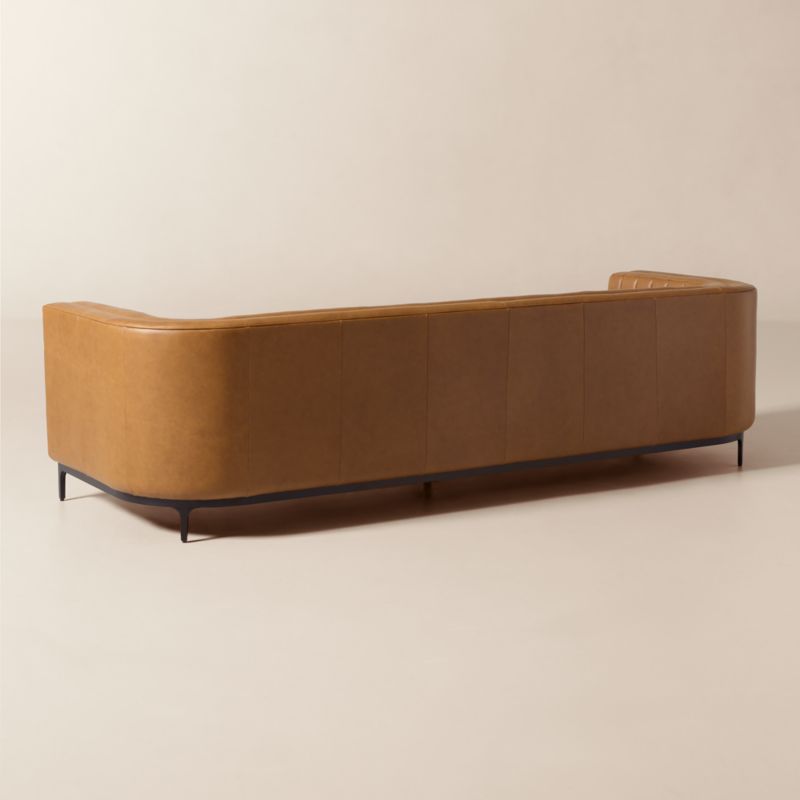 Ambroise 104.75" Brown Saddle Leather Sofa - image 4 of 8