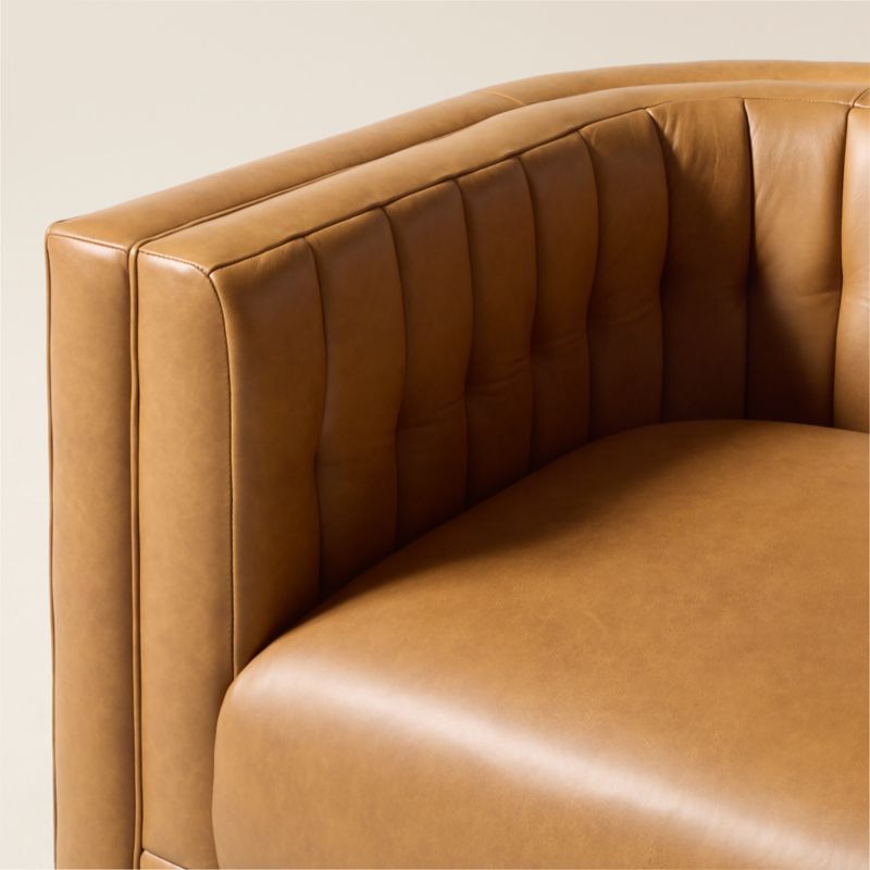 Ambroise 104.75" Brown Saddle Leather Sofa - image 5 of 8