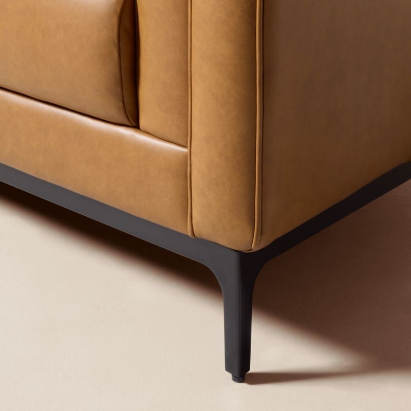 Ambroise 104.75" Brown Saddle Leather Sofa - image 6 of 8