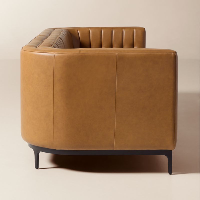 Ambroise 104.75" Brown Saddle Leather Sofa - image 3 of 8