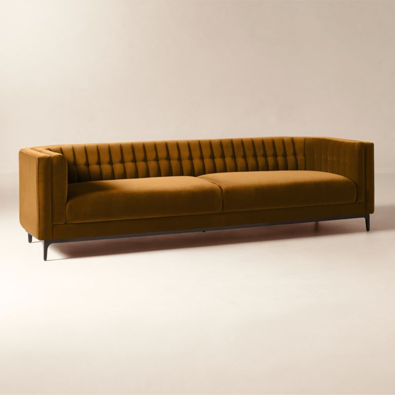 Ambroise 104" Amber Velvet Sofa - image 5 of 9