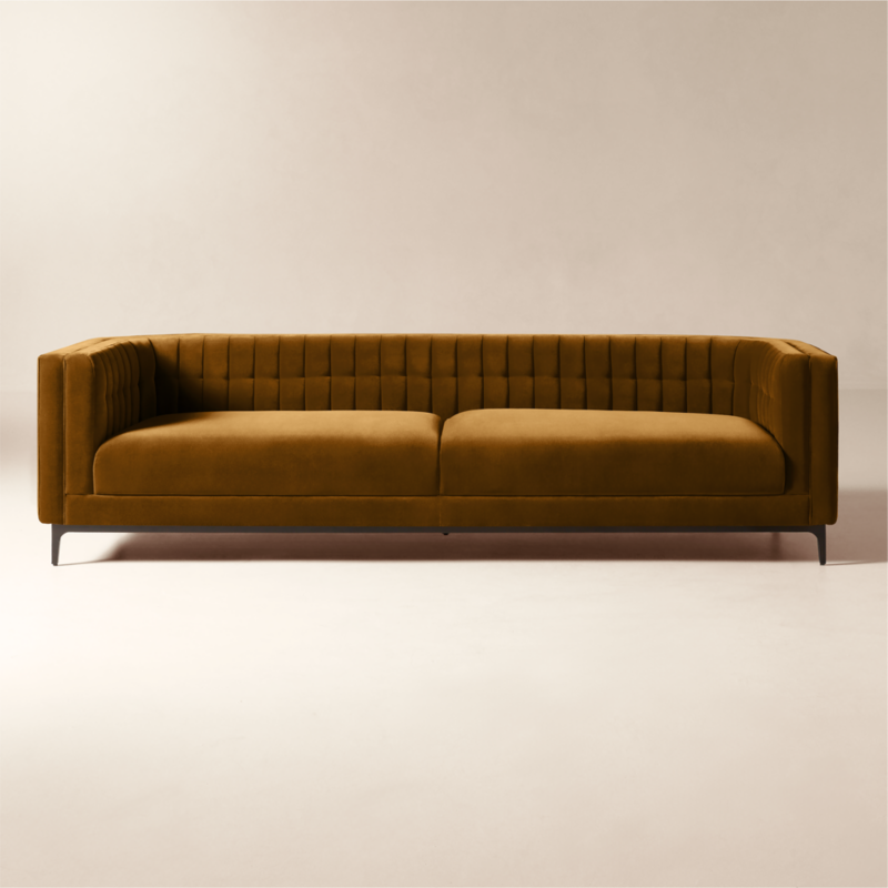 Ambroise 104.75" Amber Velvet Sofa - image 0 of 12
