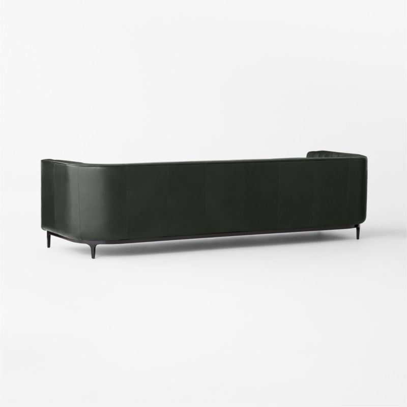 Ambroise 104" Black Leather Sofa - image 4 of 7