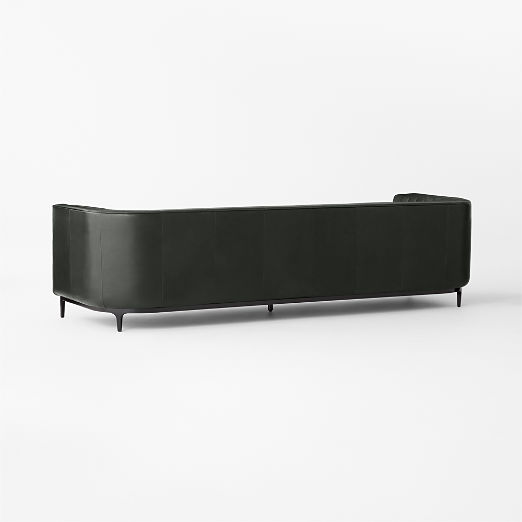 Ambroise 104" Black Leather Sofa