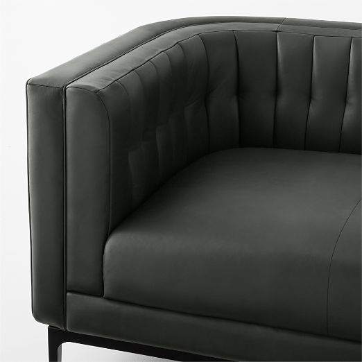 Ambroise 80" Bello Grey Leather Sofa