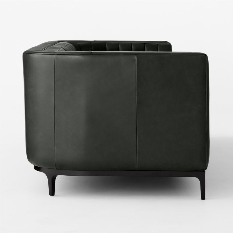 Ambroise 104" Black Leather Sofa - image 3 of 7