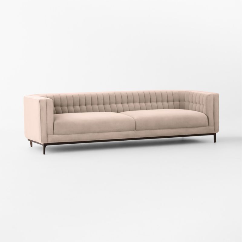 Ambroise 104" Light Taupe Velvet Sofa - image 4 of 9