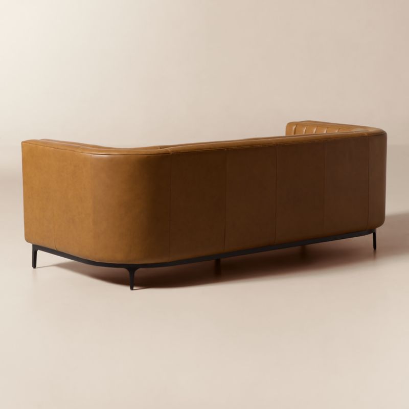 Ambroise 80" Brown Saddle Leather Sofa - image 4 of 8