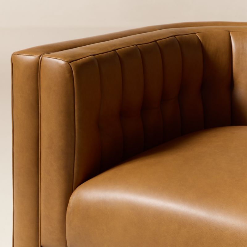 Ambroise 80" Brown Saddle Leather Sofa - image 5 of 8