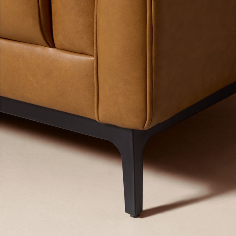 Ambroise 80" Brown Saddle Leather Sofa - image 6 of 8