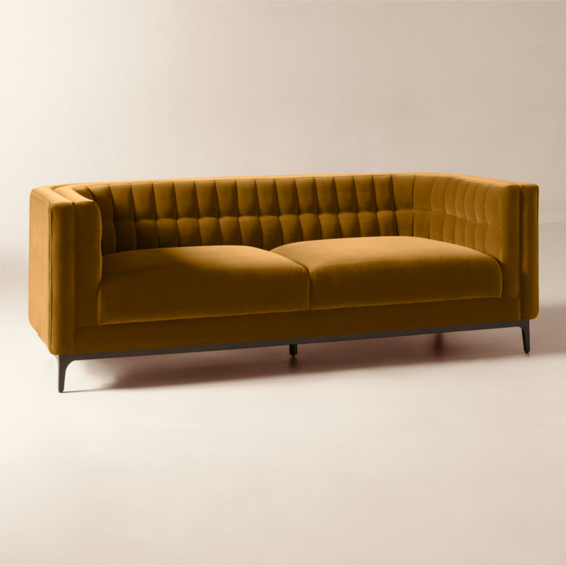 Ambroise 80" Amber Velvet Sofa - image 4 of 12