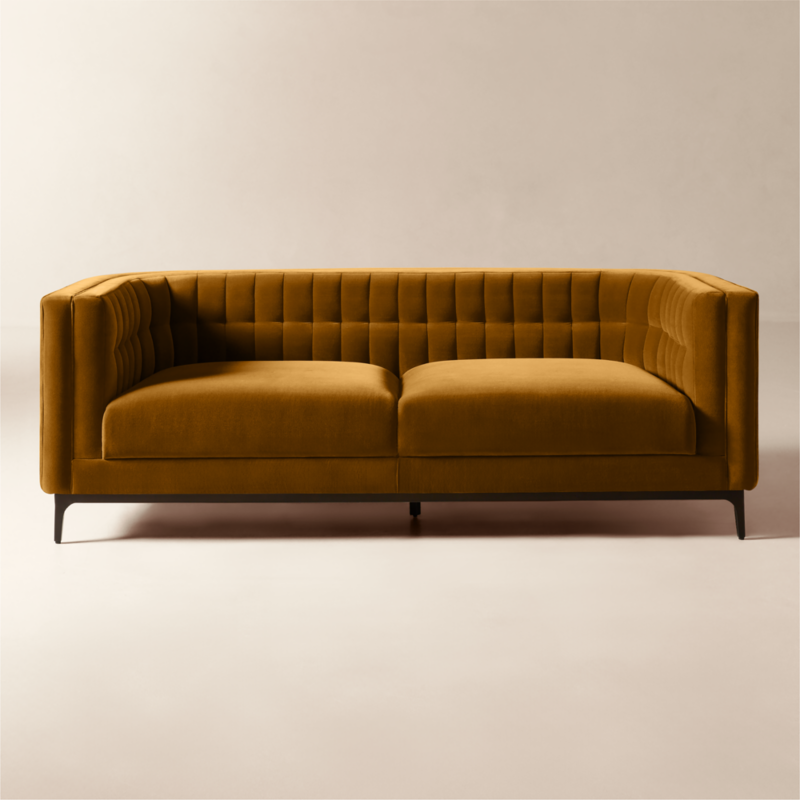 Ambroise 80" Amber Velvet Sofa - image 0 of 12