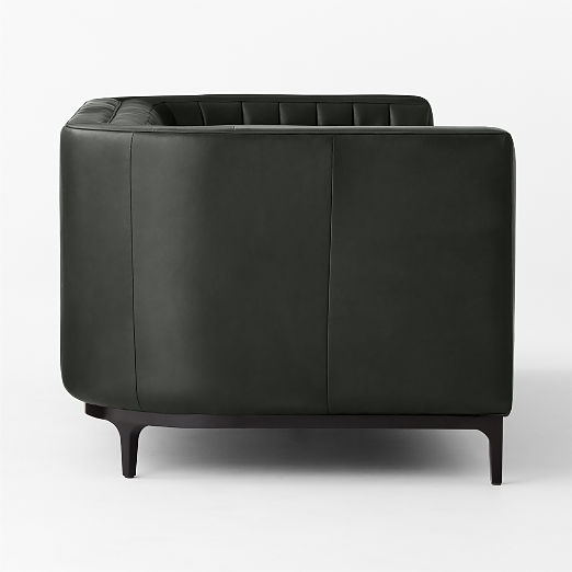 Ambroise 80" Black Leather Sofa