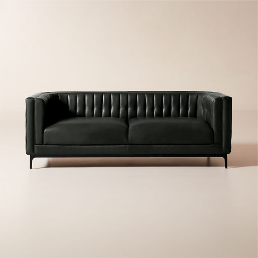 Ambroise 80" Leather Sofa