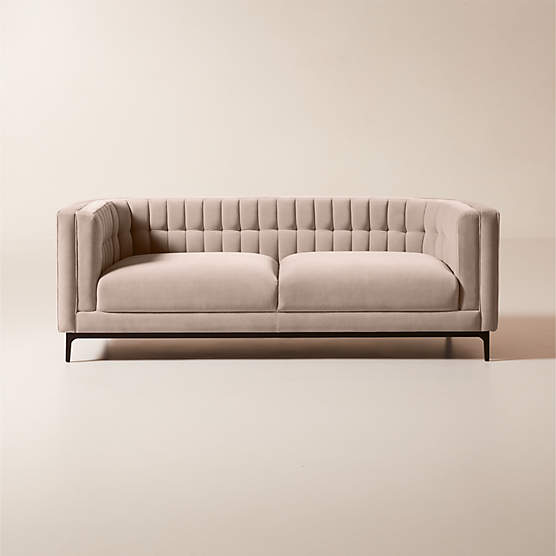 Ambroise 80" Light Taupe Velvet Sofa