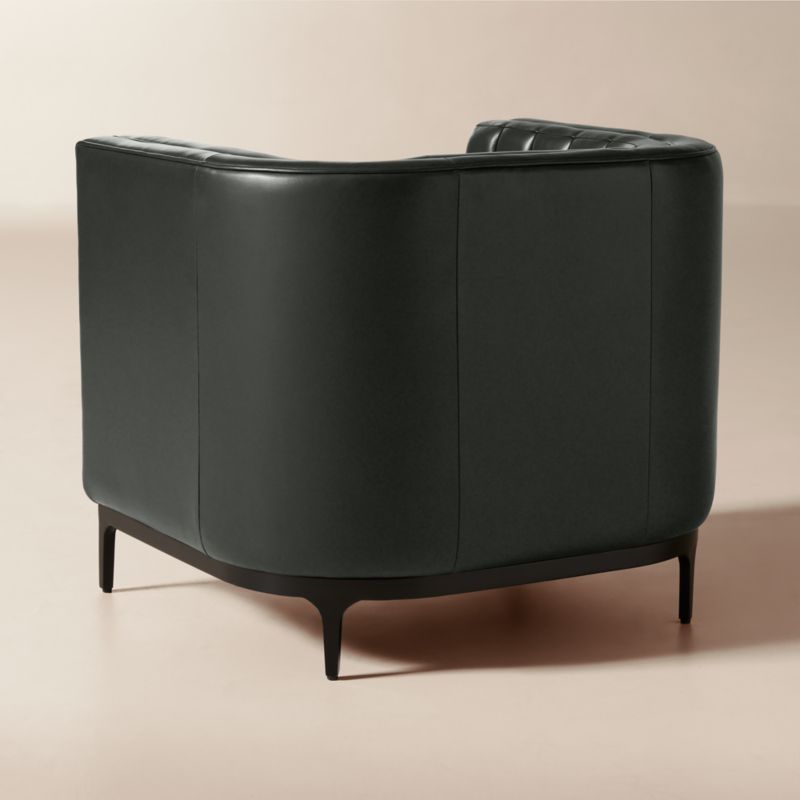 Ambroise Black Leather Accent Chair - image 5 of 10